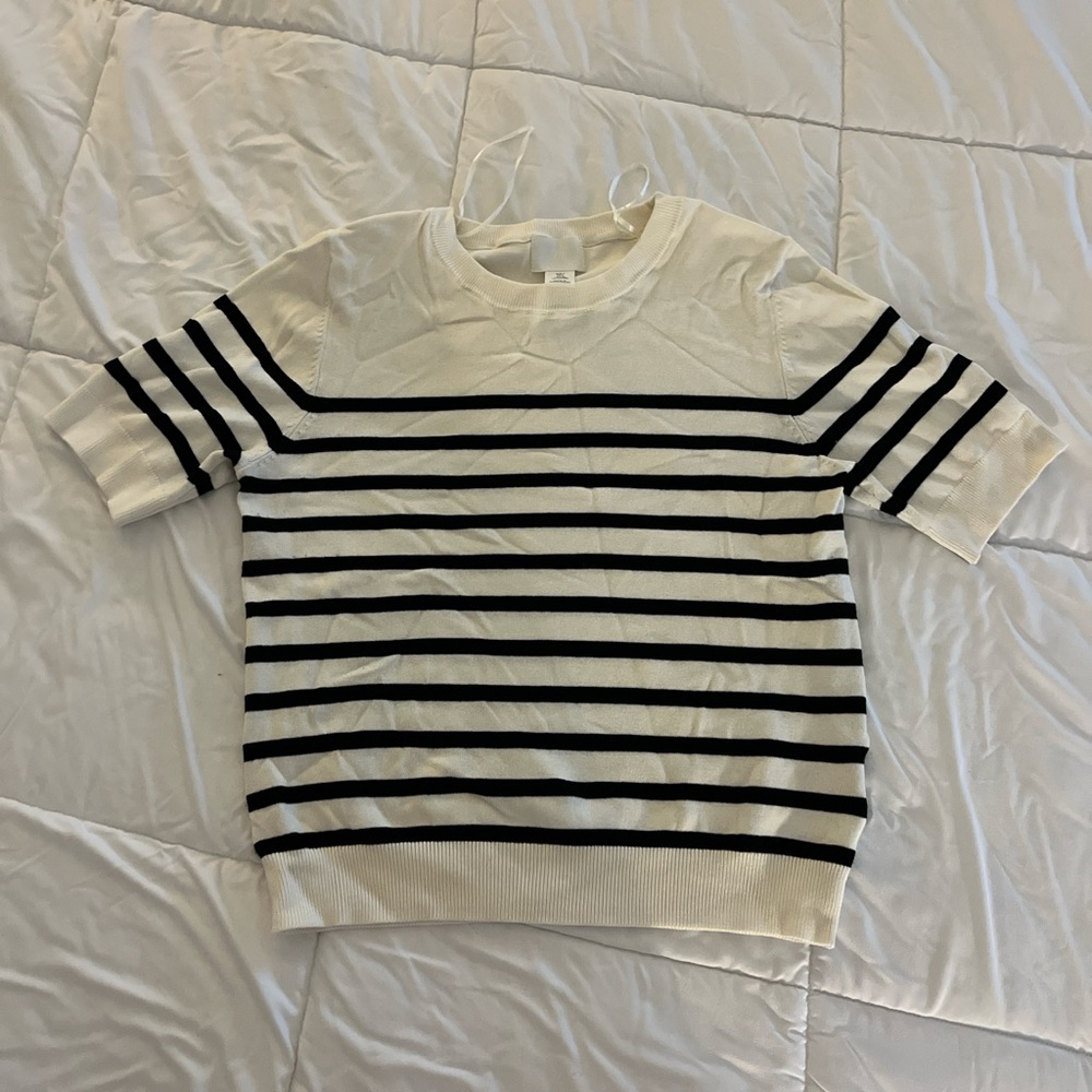 H&M Black and White Striped Kids Tee